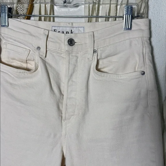 Frank & Eileen Monaghan Cream Cropped High Rise Denim Size 27 - Picture 3 of 13